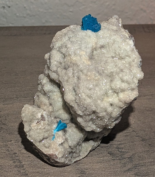 Cavansite and Pentagonite on Heulandite